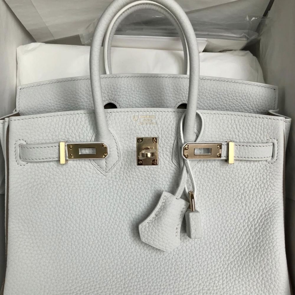 Hermès Birkin HSS 25 Blanc (White)/Gris Tourterelle Taurillon