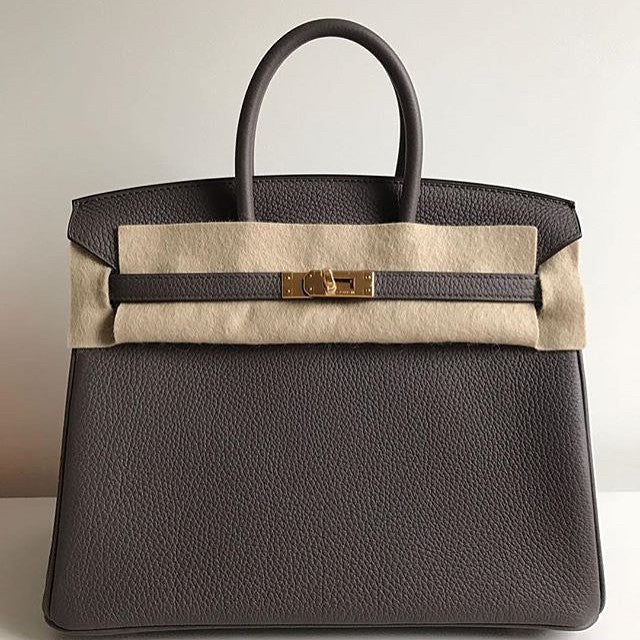 Hermes Birkin bag 25 Etain Togo leather Silver hardware