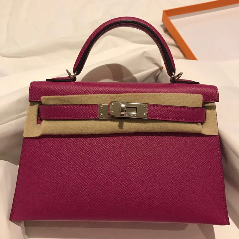 Hermès Kelly 20 Rose Pourpre Sellier Epsom Palladium Hardware PHW C Stamp 2018 <!27818751> <!SOLD> <!SOLD> - The French Hunter