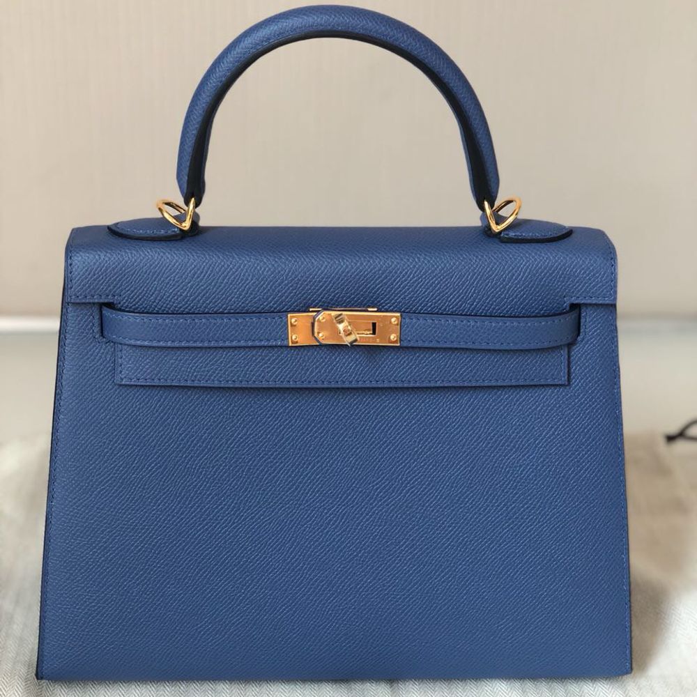 Hermès Kelly 25 Bleu Brighton Sellier Epsom Gold Hardware GHW C Stamp 2018 <!27847112> <!SOLD> <!SOLD> - The French Hunter