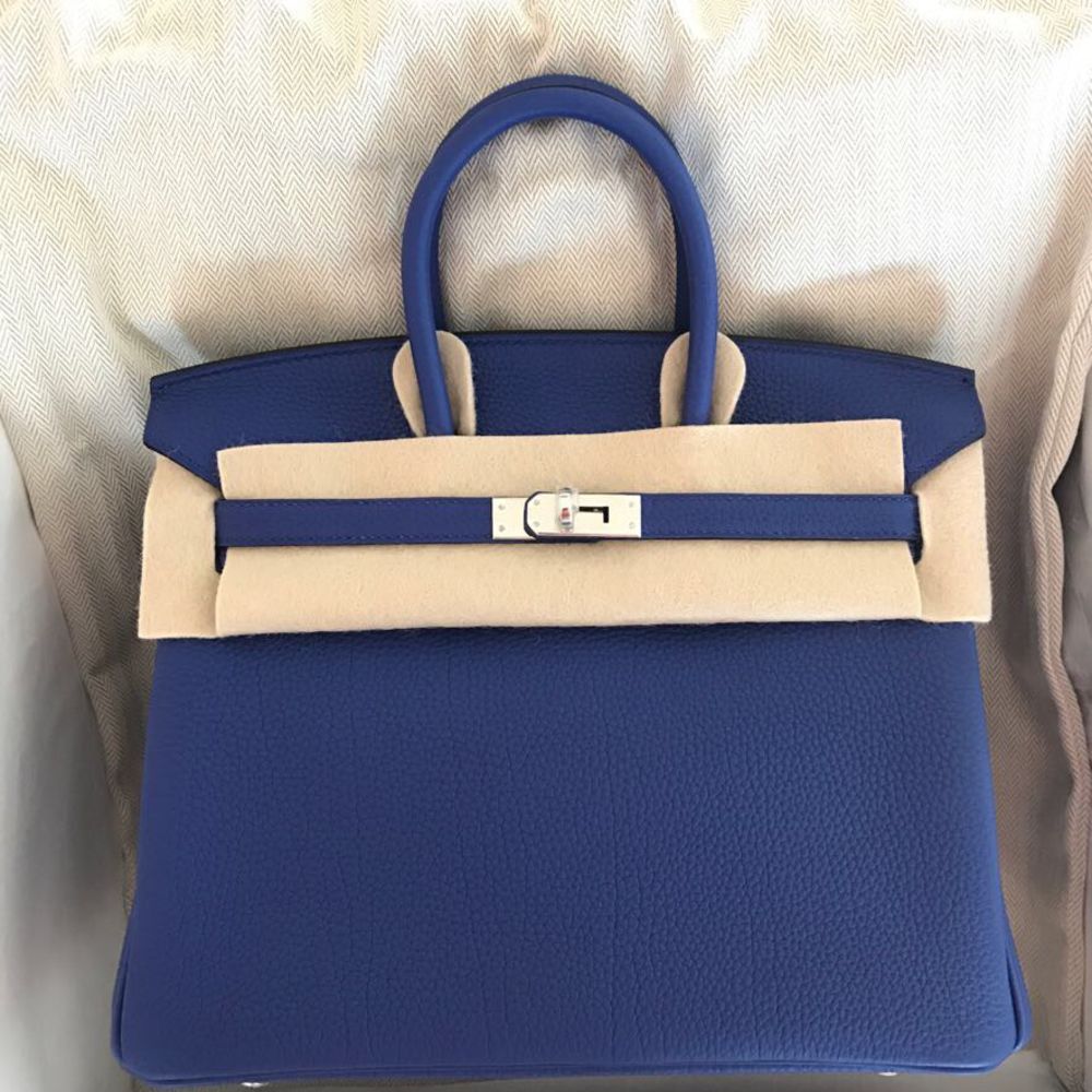 Hermès Birkin 25 Bleu Electrique Togo Palladium Hardware PHW A Stamp 2017 <!27921821> - The French Hunter
