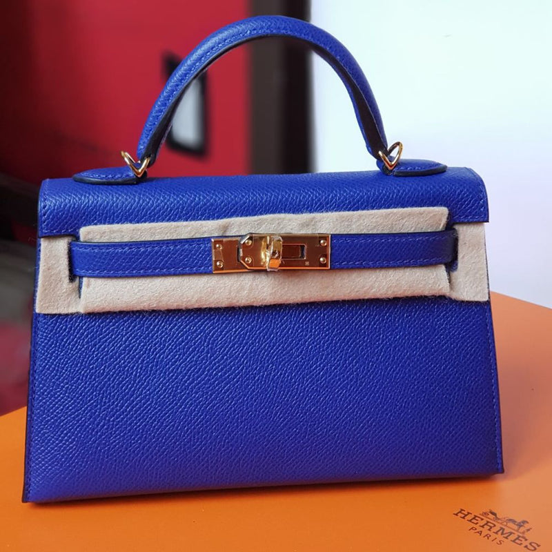 Hermès Kelly 20 Bleu Electrique Sellier Epsom Gold Hardware GHW C Stamp 2018 <!27928137> <!SOLD> <!SOLD> - The French Hunter