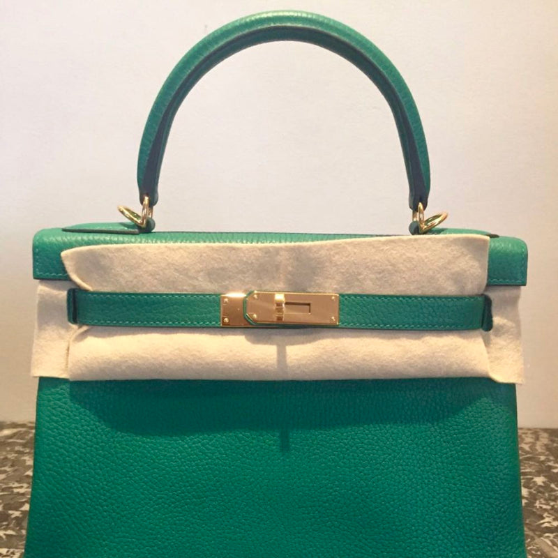 Hermès Kelly 28 Vert Vertigo Clemence Gold Hardware GHW C Stamp 2018 <!28294870> <!SOLD> <!SOLD> - The French Hunter
