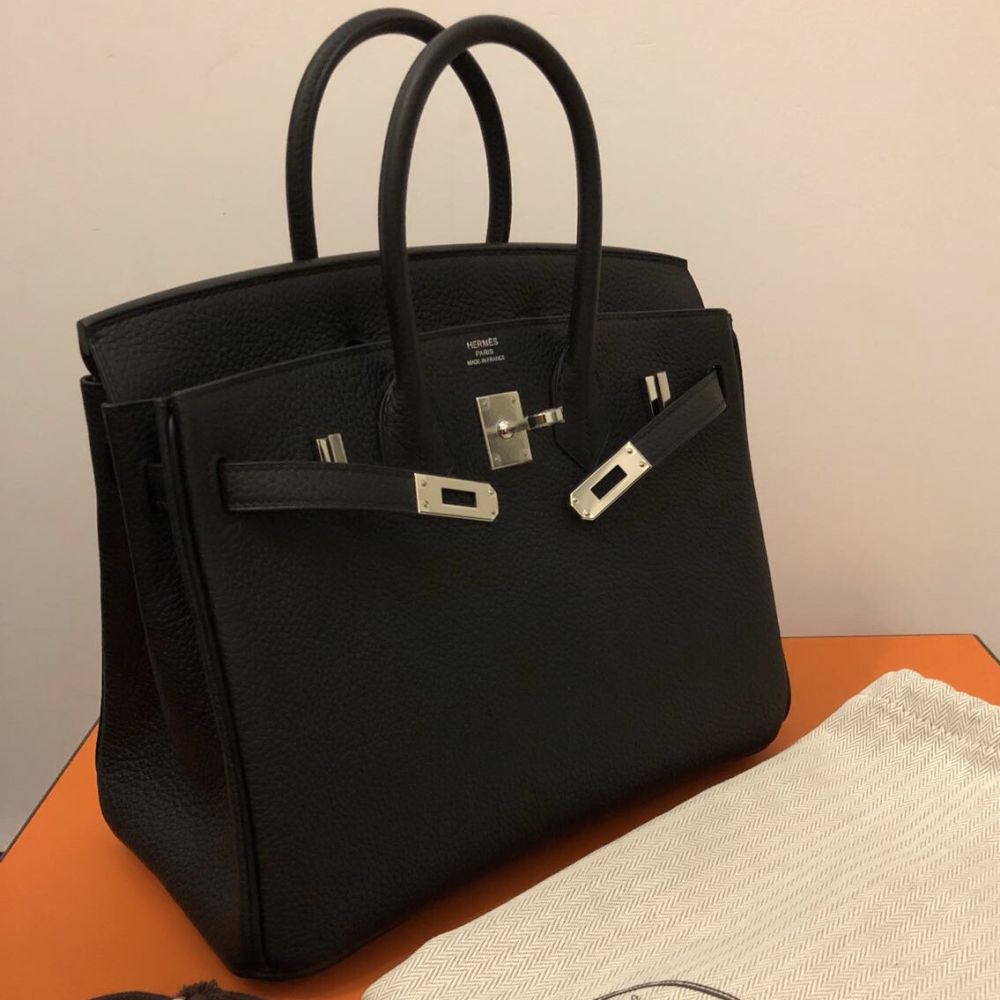 Hermès Birkin 35 Noir (Black) Togo Palladium Hardware PHW C Stamp 2018 <!28297300> - The French Hunter
