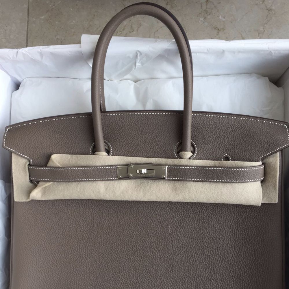 Hermès Birkin 35 Etoupe Togo Palladium Hardware PHW A Stamp 2017 <!28310024> - The French Hunter