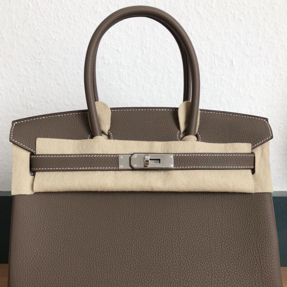 Hermès Birkin 30 Etoupe Togo Palladium Hardware PHW C Stamp 2018 <!28352557> - The French Hunter