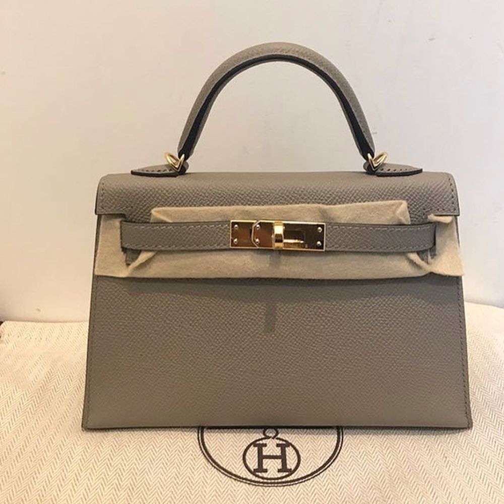 Hermès Kelly 20 Gris Asphalte Sellier Epsom Gold Hardware GHW A Stamp 2017 <!28363847> - The French Hunter