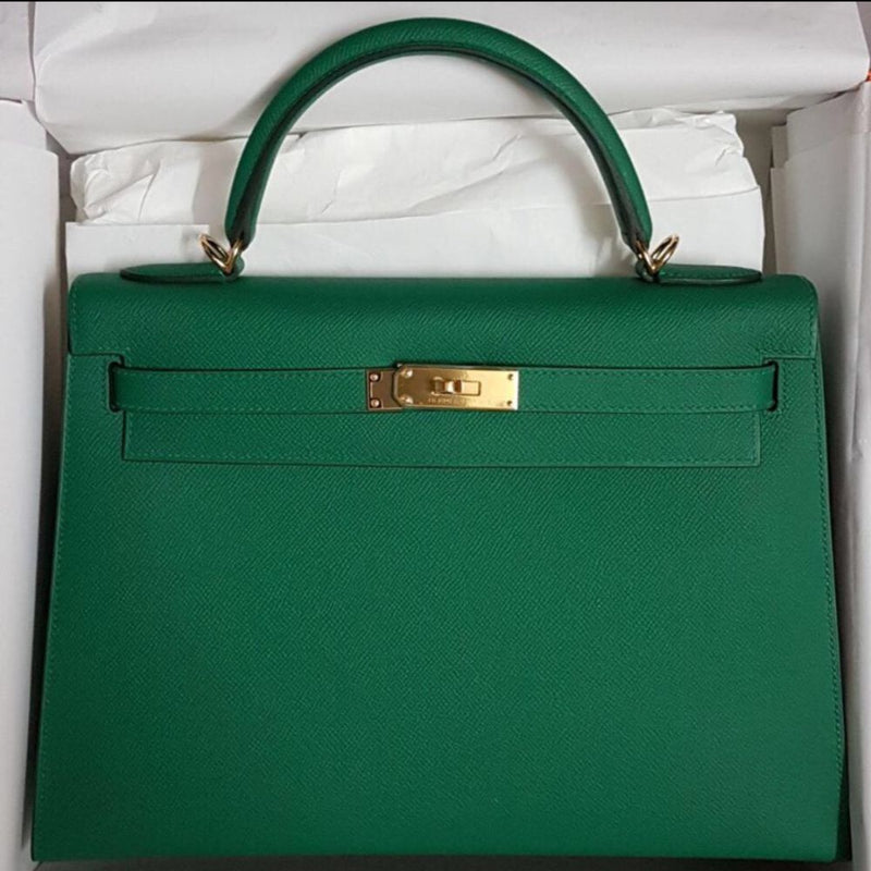 Hermès Kelly 32 Vert Vertigo Sellier Epsom Gold Hardware GHW C Stamp 2018 <!28366716> <!SOLD> <!SOLD> - The French Hunter