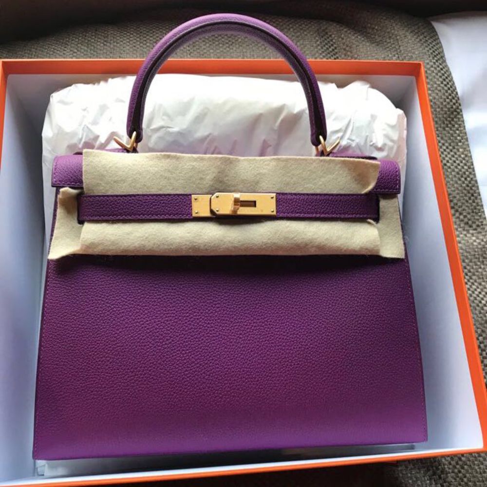 Hermès Kelly 28 Anemone Sellier Togo Brushed Gold Hardware BGHW C Stamp 2018 <!28436876> <!SOLD> <!SOLD> - The French Hunter