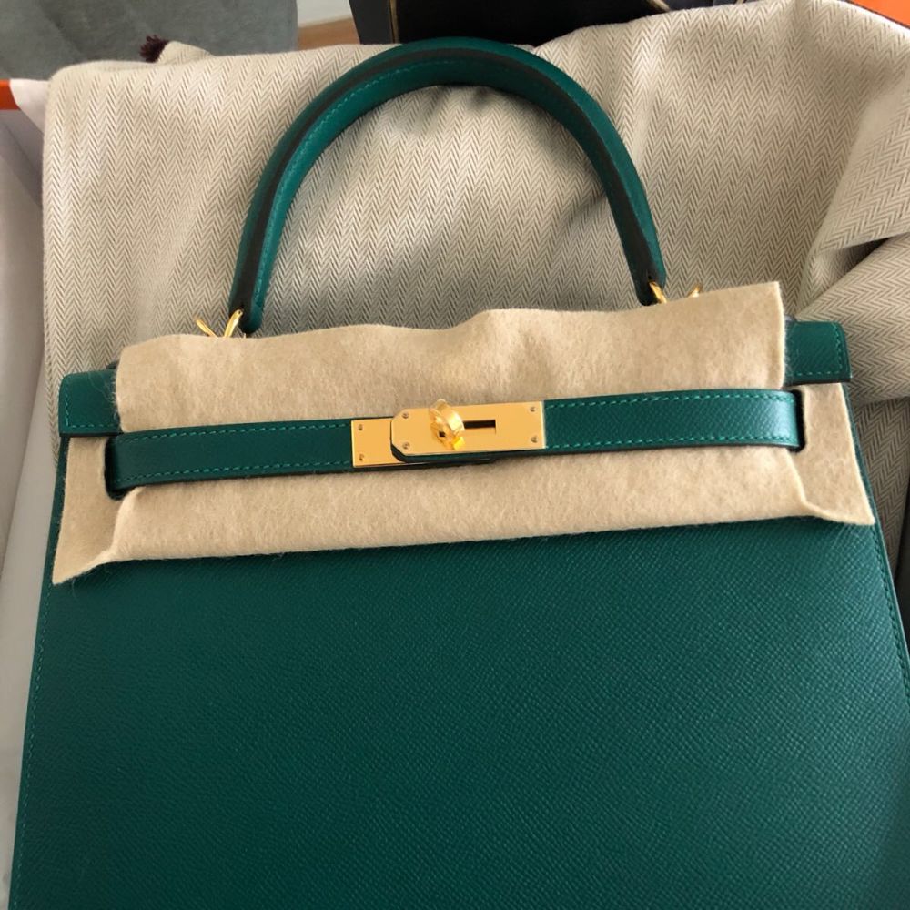 Hermès Kelly 28 Malachite Sellier Epsom Gold Hardware GHW A Stamp 2017 <!29368220> - The French Hunter