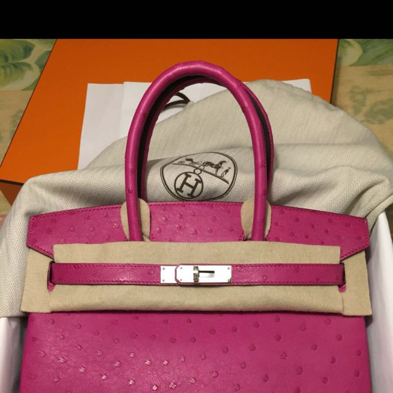 Hermès Birkin 30 Rose Pourpre Ostrich Palladium Hardware PHW A Stamp 2017 <!29368578> - The French Hunter