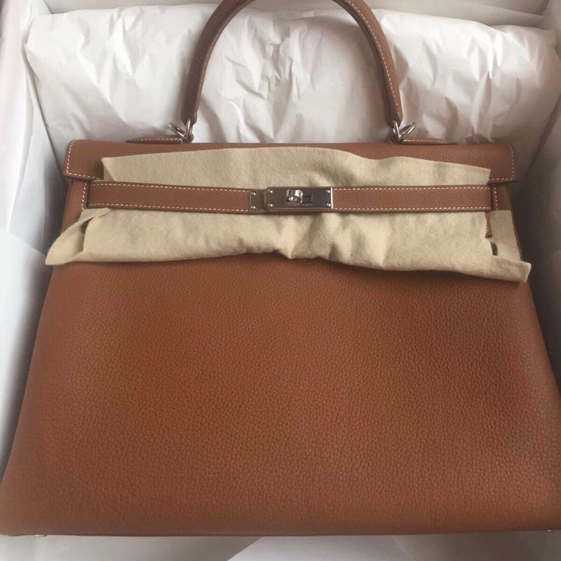 Hermès Kelly 35 Gold Togo Palladium Hardware PHW C Stamp 2018 <!29382696> - The French Hunter