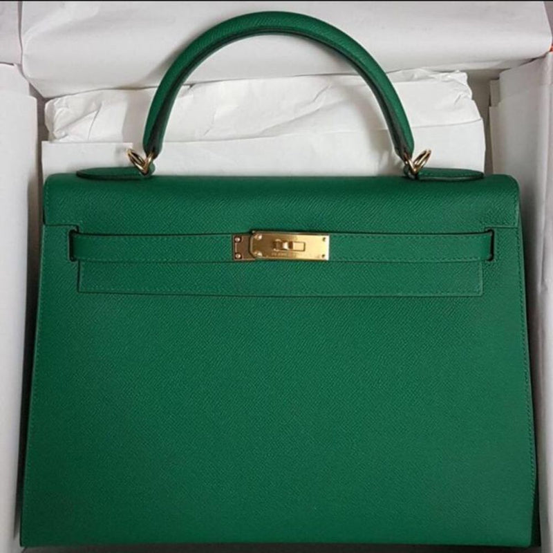 Hermès Kelly 32 Vert Vertigo Sellier Epsom Gold Hardware GHW C Stamp 2018 <!29418762> - The French Hunter