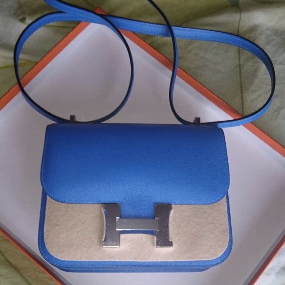 Hermès Constance 18 Bleu Hydra Evercolor Palladium Hardware PHW C Stamp 2018 <!29448189> <!SOLD> - The French Hunter