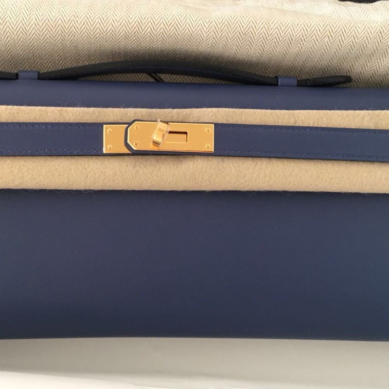 Hermès Kelly Cut Bleu Brighton Swift Gold Hardware GHW C Stamp 2018 <!29468298> - The French Hunter