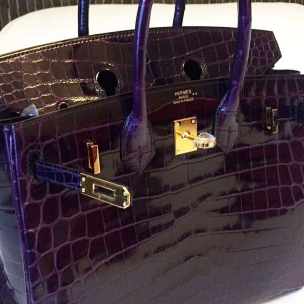 Hermès Birkin 25 Aubergine Crocodile Niloticus Lisse Gold Hardware GHW C Stamp 2018 <!29481533> <!SOLD> - The French Hunter