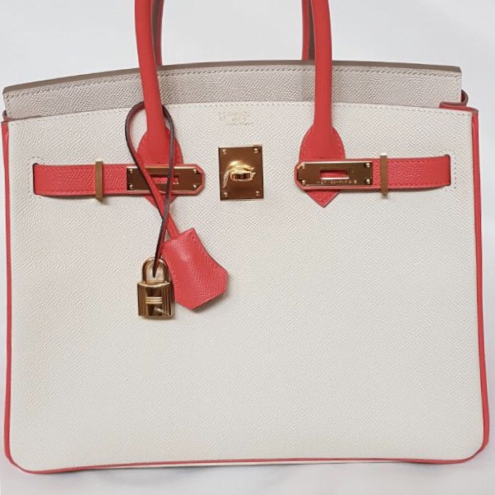 Hermès Birkin HSS 30 Craie/Rouge Tomate Epsom Gold Hardware GHW A Stamp 2017 <!29484664> <!SOLD> - The French Hunter