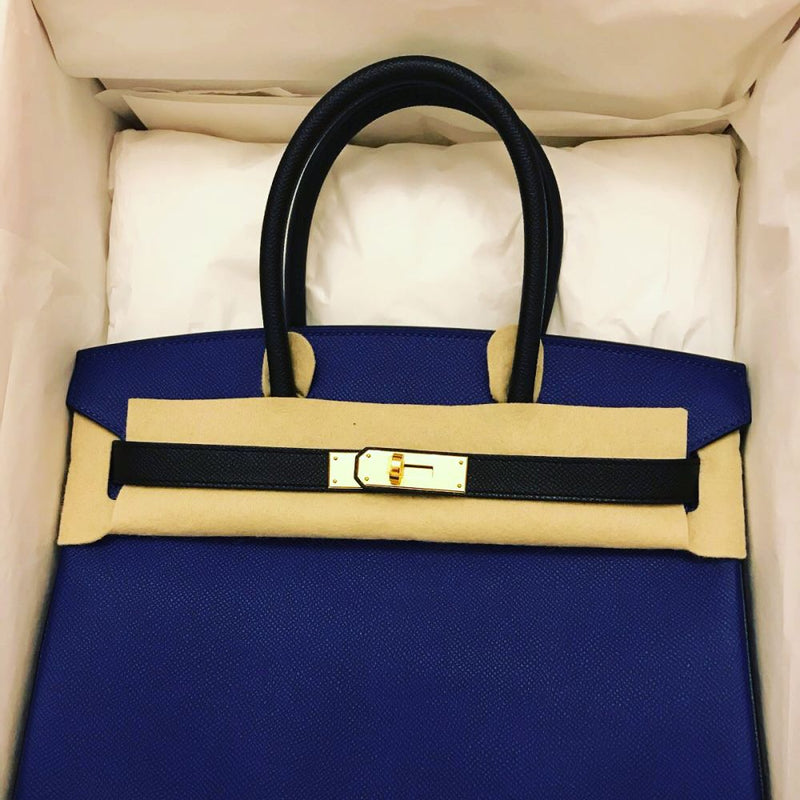 Hermès Birkin HSS 30 Bleu Electrique/Noir (Black) Epsom Gold Hardware GHW X Stamp 2016 <!29489368> <!SOLD> - The French Hunter
