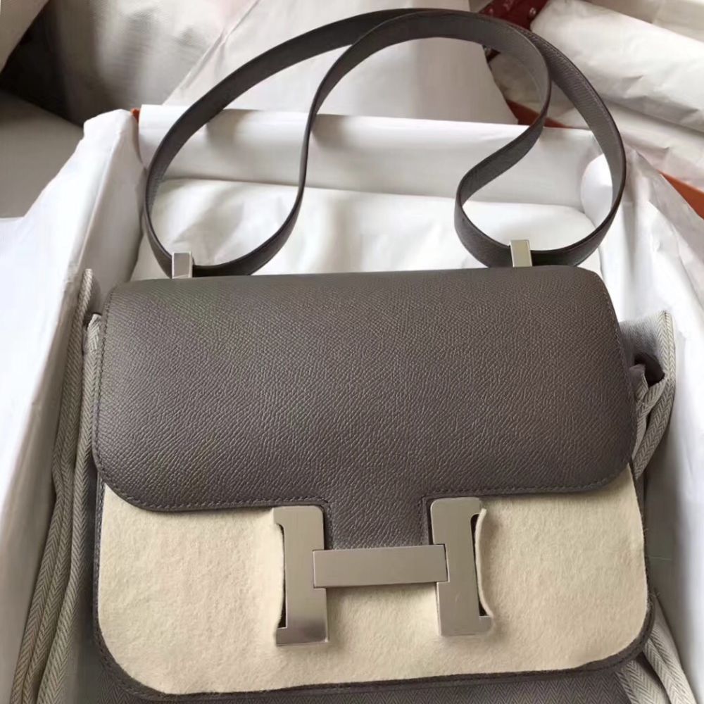 Hermès Constance 24 Gris Etain Epsom Palladium Hardware PHW C Stamp 2018 <!29489493> - The French Hunter