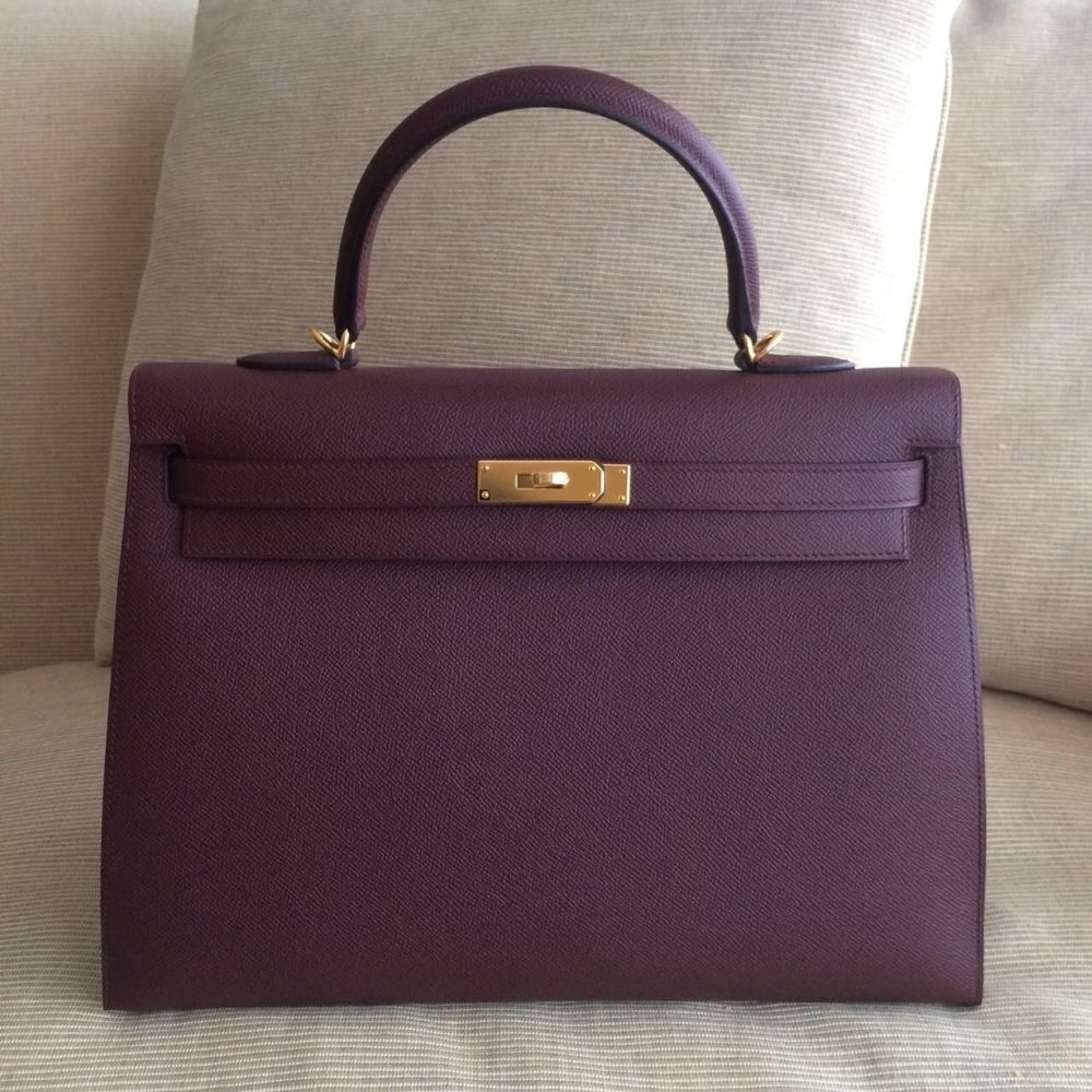 Hermès Kelly 35 Bordeaux Sellier Epsom Gold Hardware GHW C Stamp 2018 <!29523791> - The French Hunter