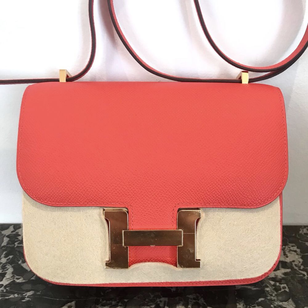 Hermès Constance 18 Capucine Epsom Gold Hardware GHW C Stamp 2018 <!29543961> <!SOLD> - The French Hunter