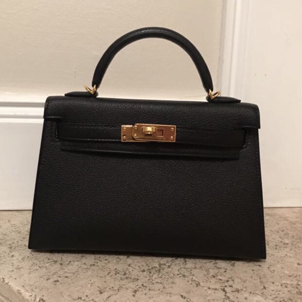 Hermès Kelly 20 Noir (Black) Chevre Mysore Gold Hardware GHW C Stamp 2018 <!29570861> <!SOLD> <!SOLD> - The French Hunter