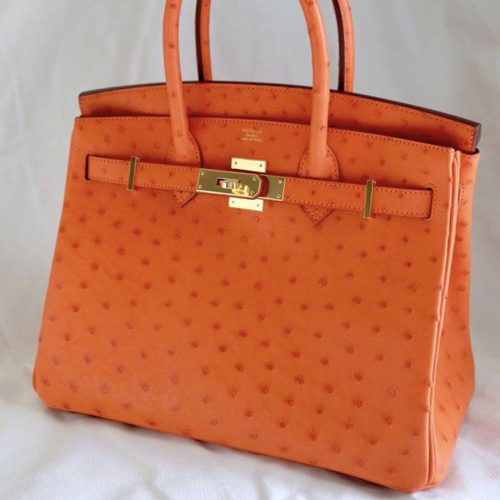 Hermès Birkin 30 Tangerine Ostrich Gold Hardware GHW A Stamp 2017 <!29588349> - The French Hunter
