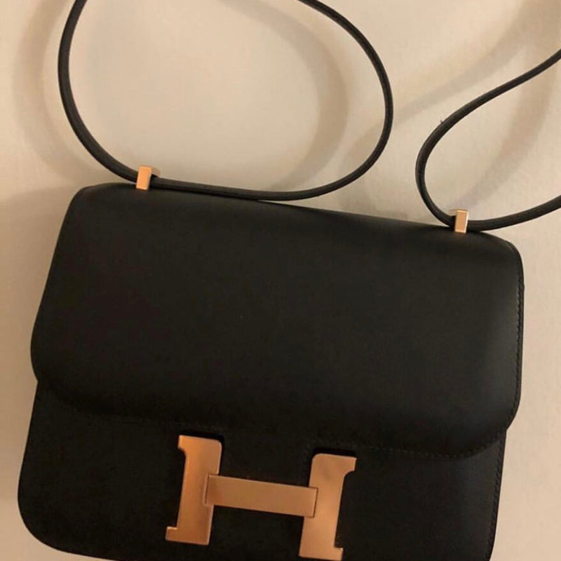 Hermès Constance 18 Noir (Black) Swift Rose Gold Hardware RGHW C Stamp 2018 <!29781981> - The French Hunter