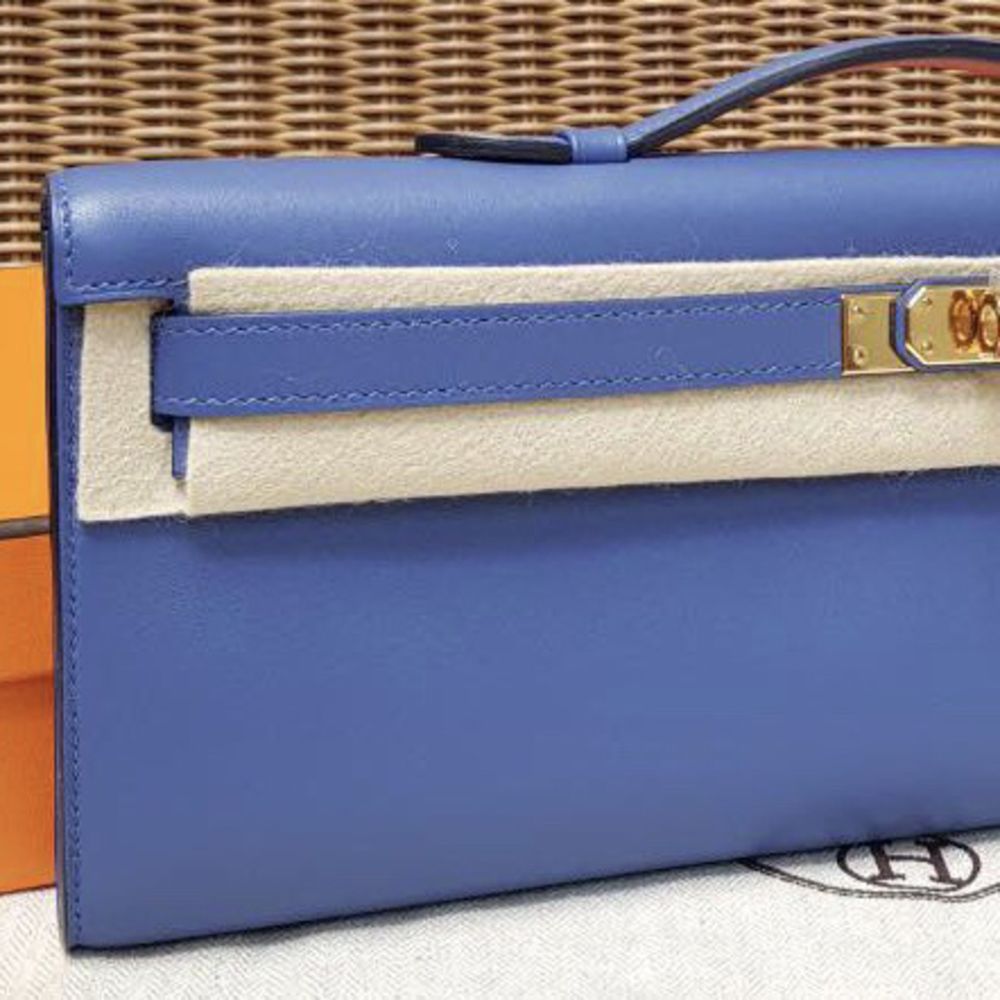 Hermès Kelly Cut Bleu Brighton Swift Gold Hardware GHW C Stamp 2018 <!29969915> - The French Hunter