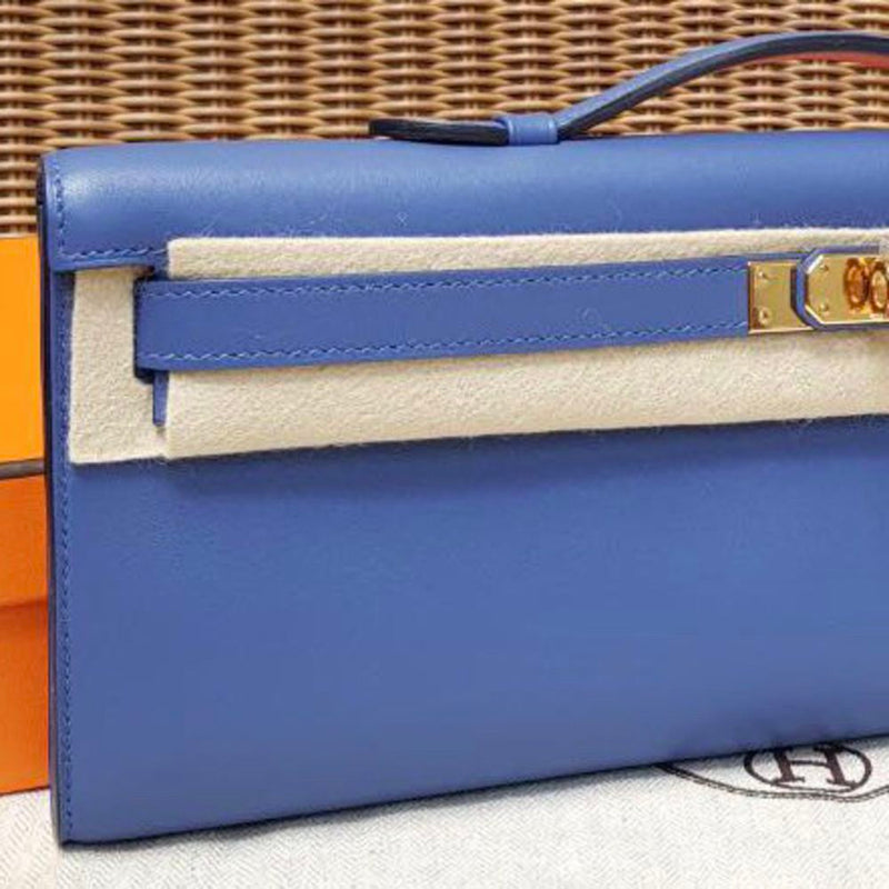 Hermès Kelly Cut Bleu Brighton Swift Gold Hardware GHW C Stamp 2018 <!29969915> - The French Hunter