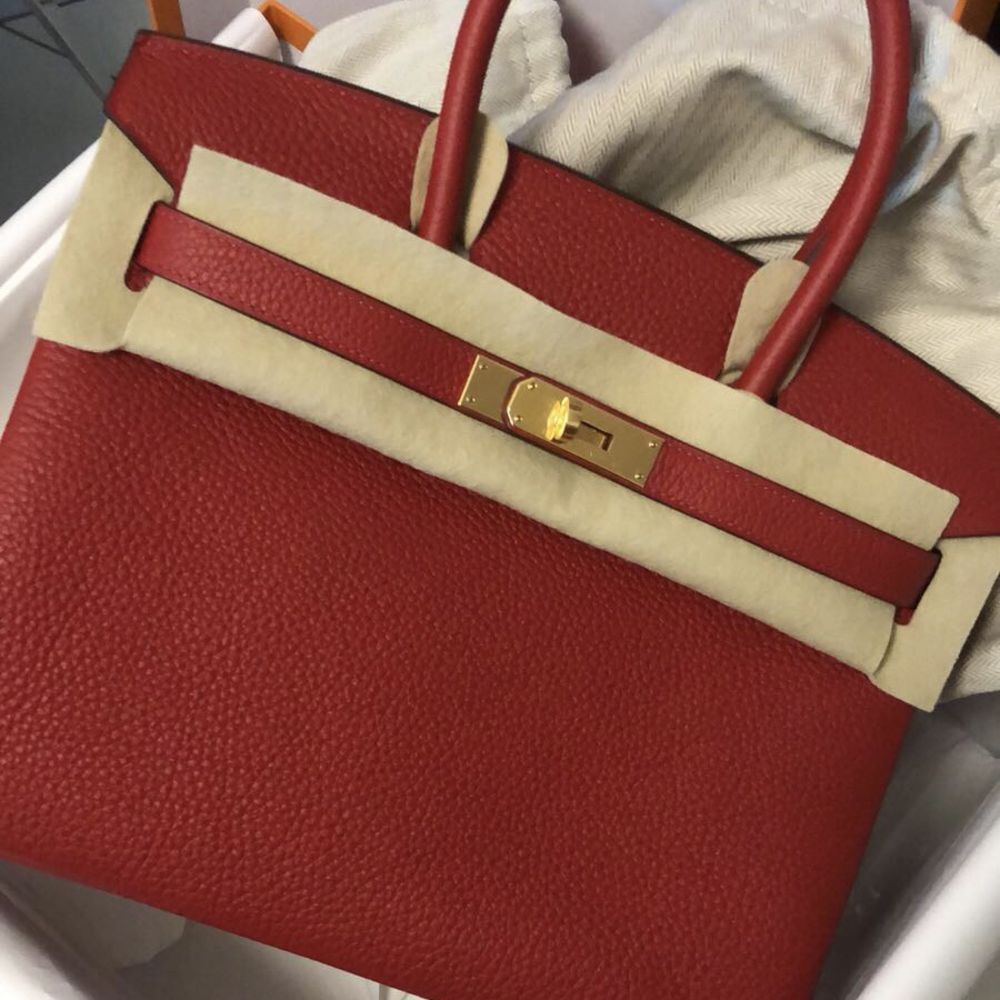 Hermès Birkin 30 Rouge Casaque Taurillon Clemence Gold Hardware GHW C Stamp 2018 <!30016498> - The French Hunter