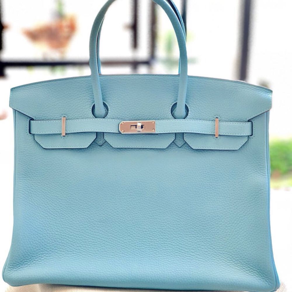 Hermès Birkin 35 Bleu Atoll Togo Palladium Hardware PHW A Stamp 2017 <!30100810> - The French Hunter