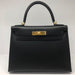 Hermès Kelly 28 Noir (Black) Sellier Sombrero Gold Hardware GHW C Stamp 2018 <!30175467> <!SOLD> - The French Hunter