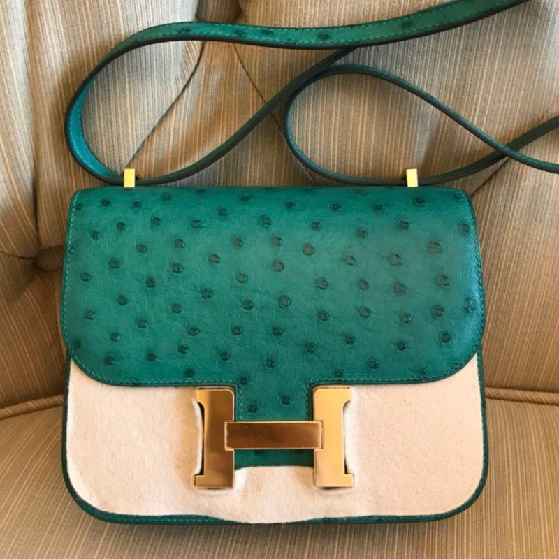 Hermès Constance 18 Vert Vertigo Ostrich Gold Hardware GHW C Stamp 2018 <!30175647> <!SOLD> - The French Hunter