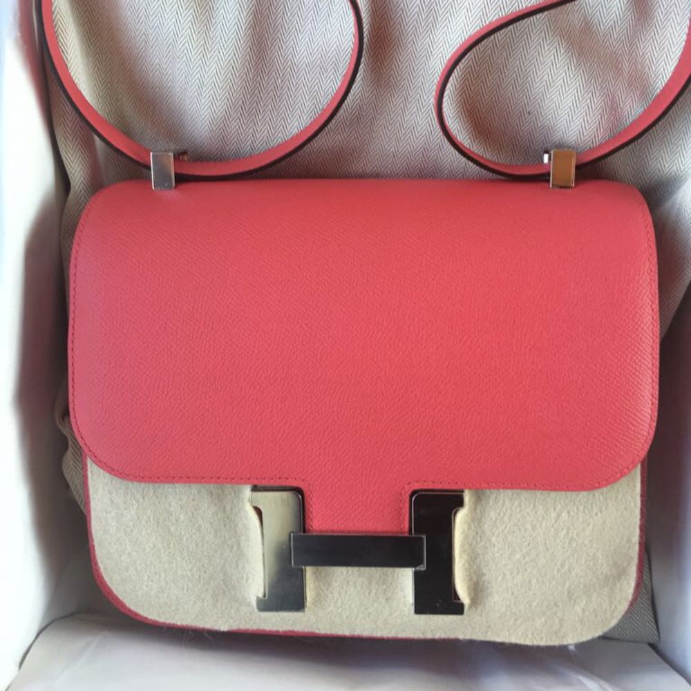 Hermès Constance 24 Rose Extreme Epsom Palladium Hardware PHW C Stamp 2018 <!30176496> - The French Hunter