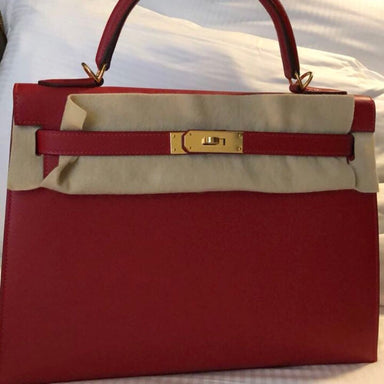 Hermès Kelly 32 Rouge Casaque Sellier Epsom Gold Hardware GHW C Stamp 2018 <!30178268> <!SOLD> - The French Hunter