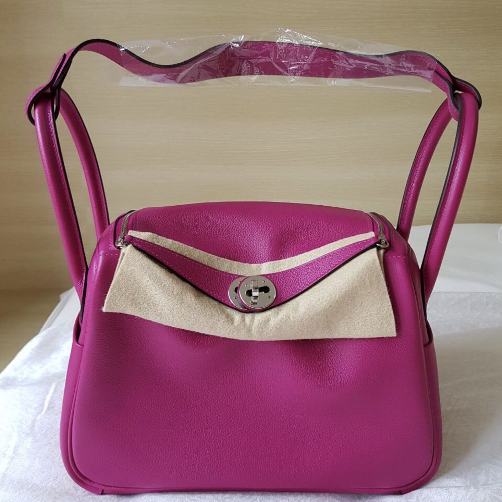 Hermès Lindy 26 Rose Pourpre Evercolor Palladium Hardware PHW A Stamp 2017 <!30227357> <!SOLD> - The French Hunter