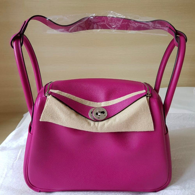 Hermès Lindy 26 Rose Pourpre Evercolor Palladium Hardware PHW A Stamp 2017 <!30227357> <!SOLD> - The French Hunter