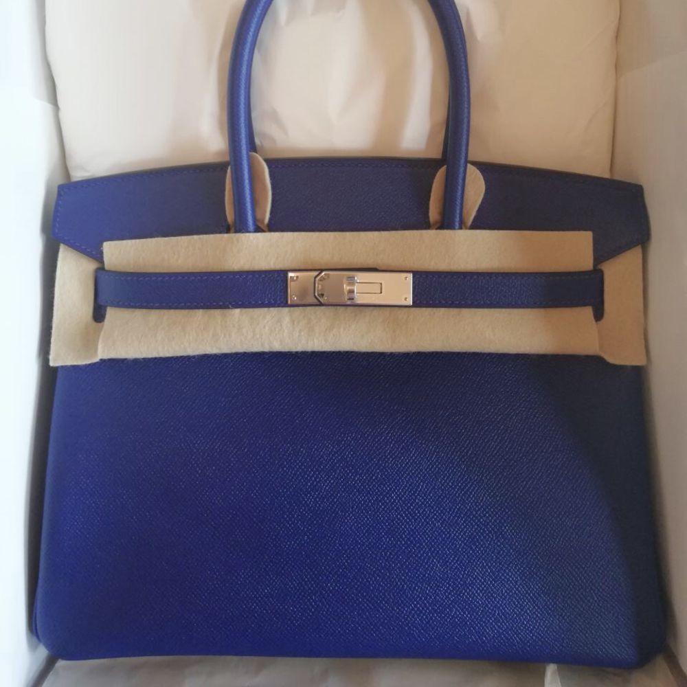 Hermès Birkin 30 Bleu Electrique Epsom Palladium Hardware PHW C Stamp 2018 <!30351464> - The French Hunter