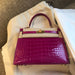 Hermès Kelly 25 Rose Sheherazade Sellier Crocodile Niloticus Lisse Gold Hardware GHW C Stamp 2018 <!30351952> - The French Hunter