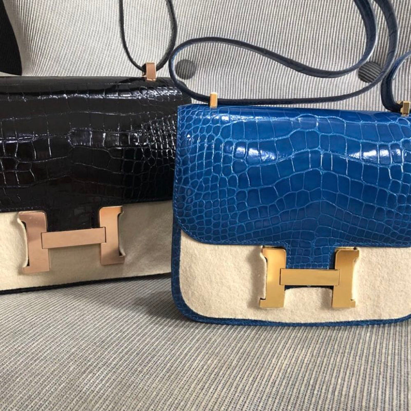 Hermès Constance 18 Mykonos Alligator Mississippi Lisse Gold Hardware GHW A Stamp 2017 <!30352388> - The French Hunter