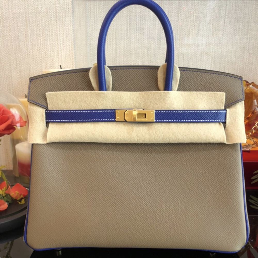 Hermès Birkin HSS 25 Etoupe/Bleu Electrique Epsom C Stamp 2018 <!30358536> <!SOLD> - The French Hunter