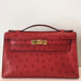 Hermès Kelly Pochette Rouge Vif Ostrich Gold Hardware GHW A Stamp 2017 <!30379623> - The French Hunter