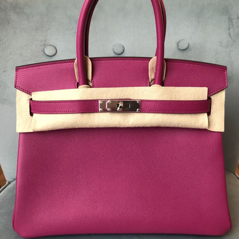 Hermès Birkin 30 Rose Pourpre Epsom Palladium Hardware PHW C Stamp 2018 <!30408930> - The French Hunter