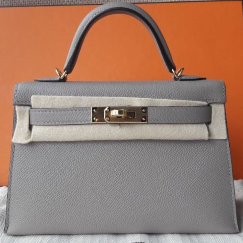 Hermès Kelly 20 Gris Asphalte Sellier Epsom Gold Hardware GHW C Stamp 2018 <!30483697> - The French Hunter