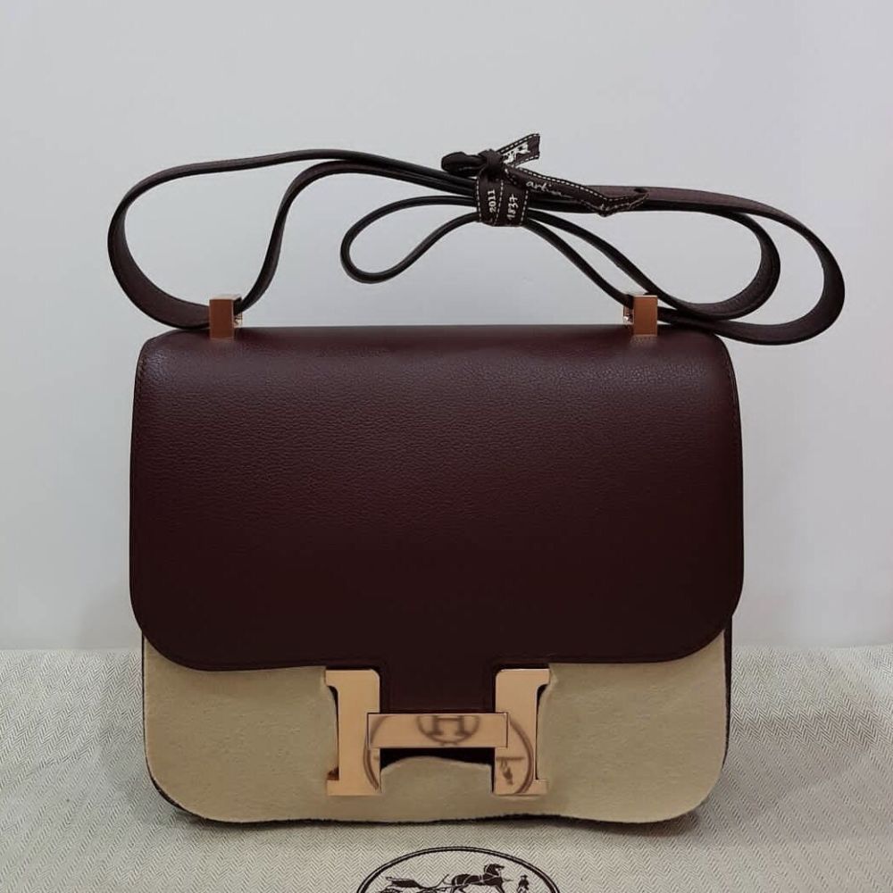 Hermès Constance 24 Bordeaux Evercolor Gold Hardware GHW A Stamp 2017 <!30511581> - The French Hunter