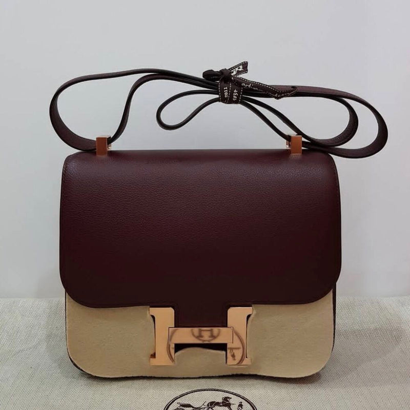 Hermès Constance 24 Bordeaux Evercolor Gold Hardware GHW A Stamp 2017 <!30511581> - The French Hunter