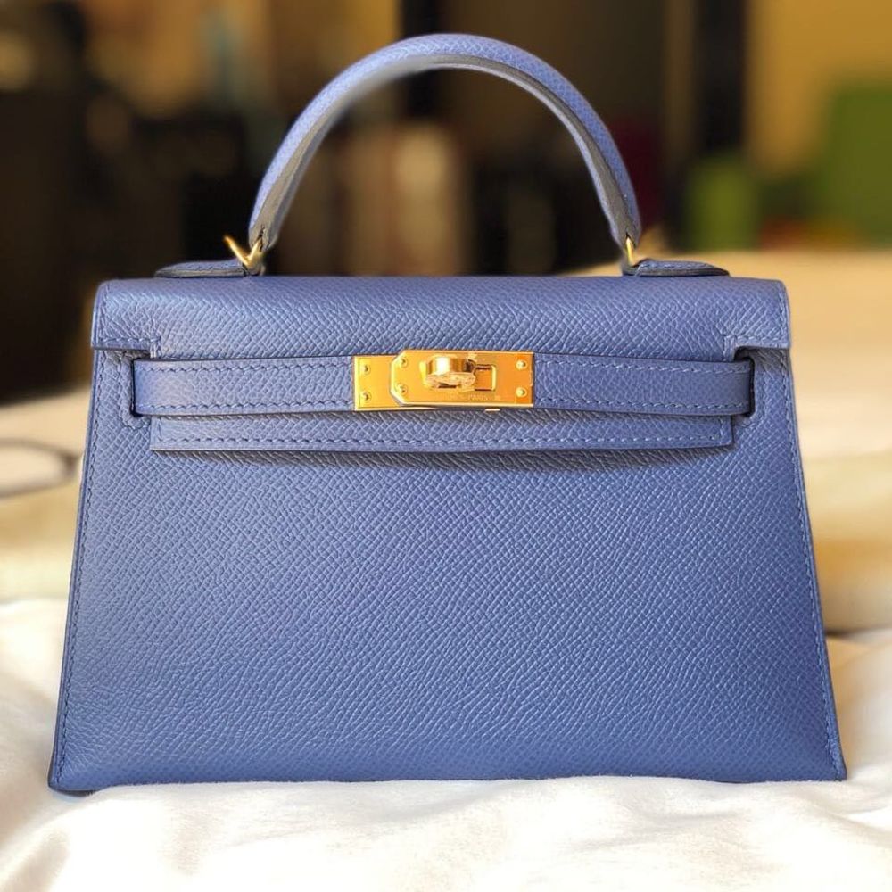 Hermès Kelly 20 Bleu Brighton Epsom Gold Hardware GHW C Stamp 2018 <!30526798> - The French Hunter