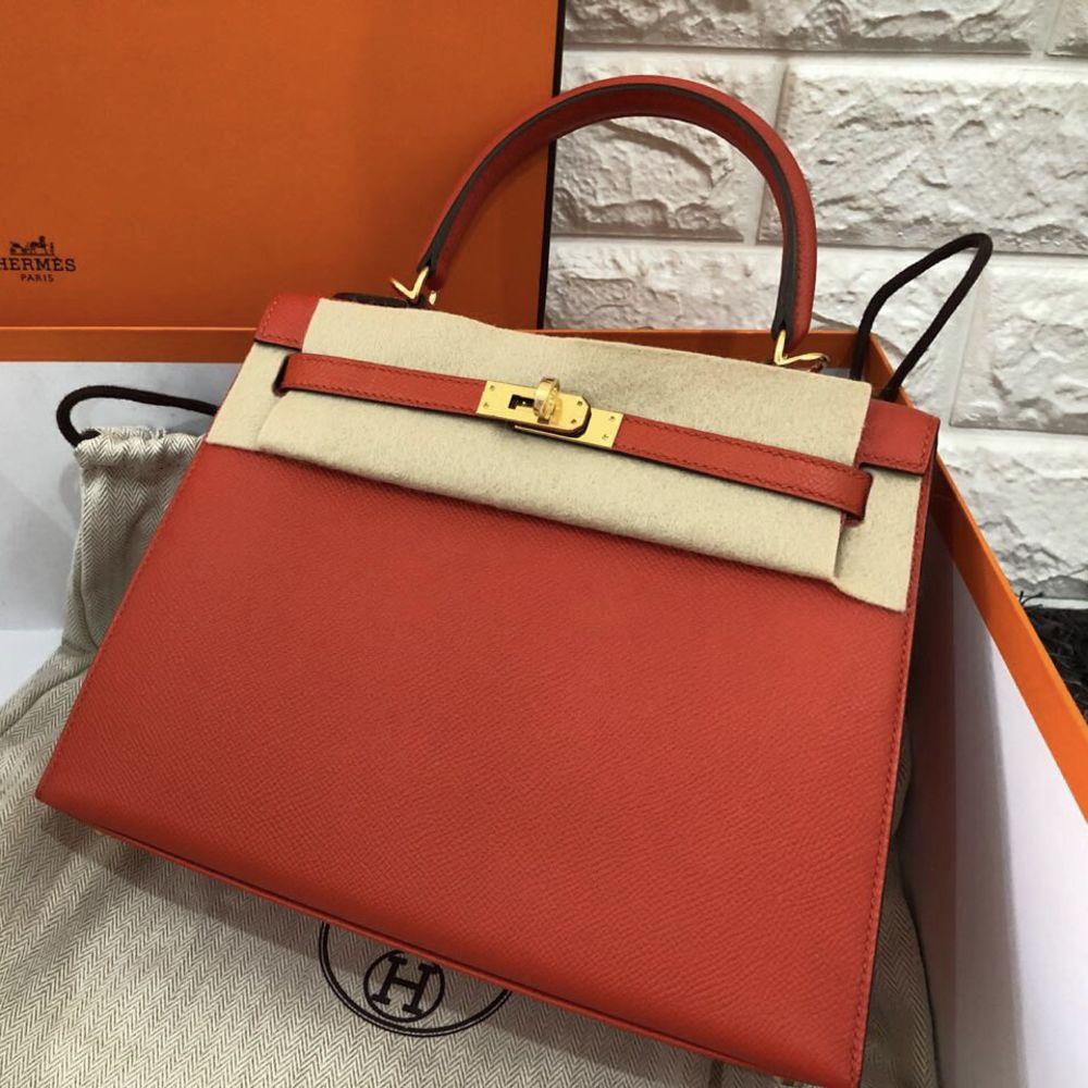 Hermès Kelly 25 Capucine Sellier Epsom Gold Hardware GHW C Stamp 2018 <!30526842> - The French Hunter