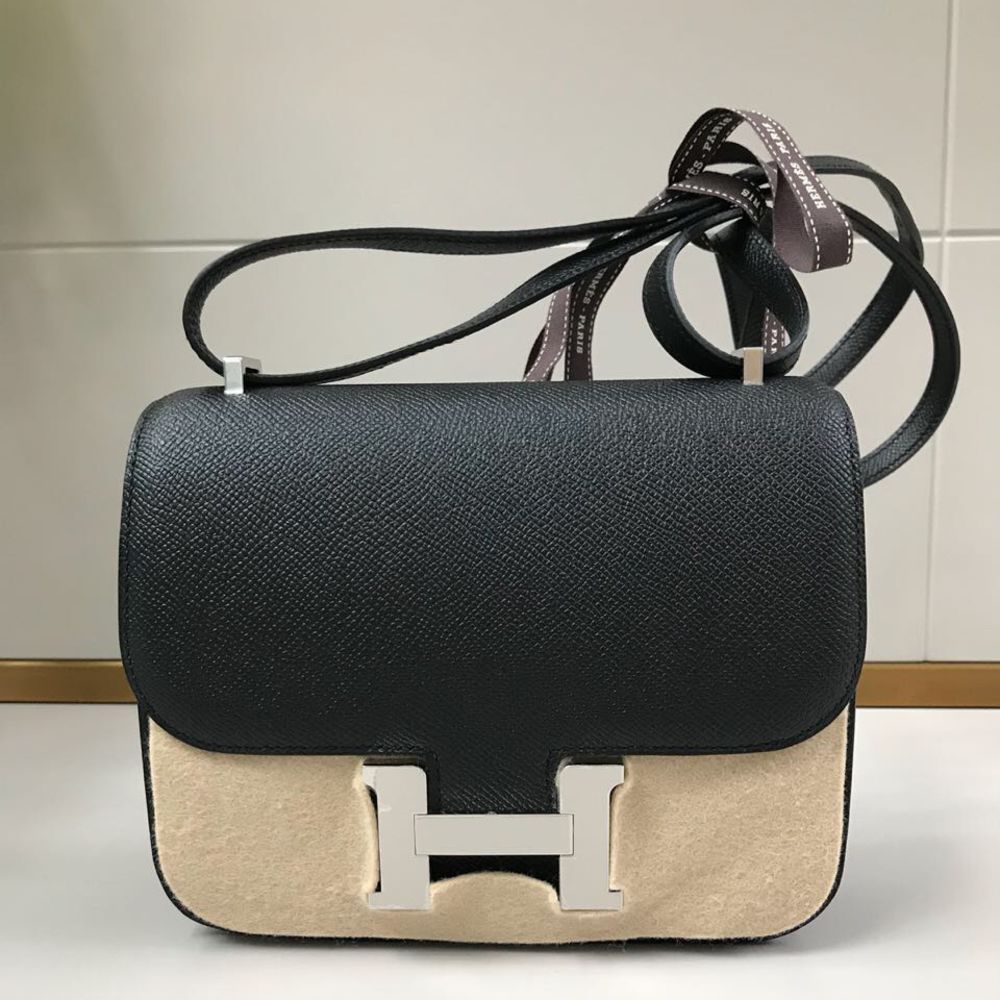 Hermès Constance 18 Noir (Black) Epsom Palladium Hardware PHW C Stamp 2018 <!30528364> - The French Hunter